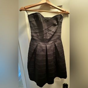 Black strapless bandage a-line dress (Express)